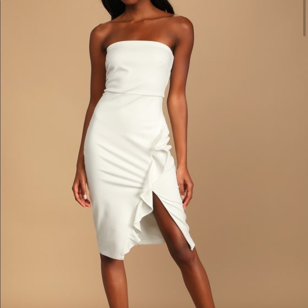 Lulus Anika White Ruffle Dress